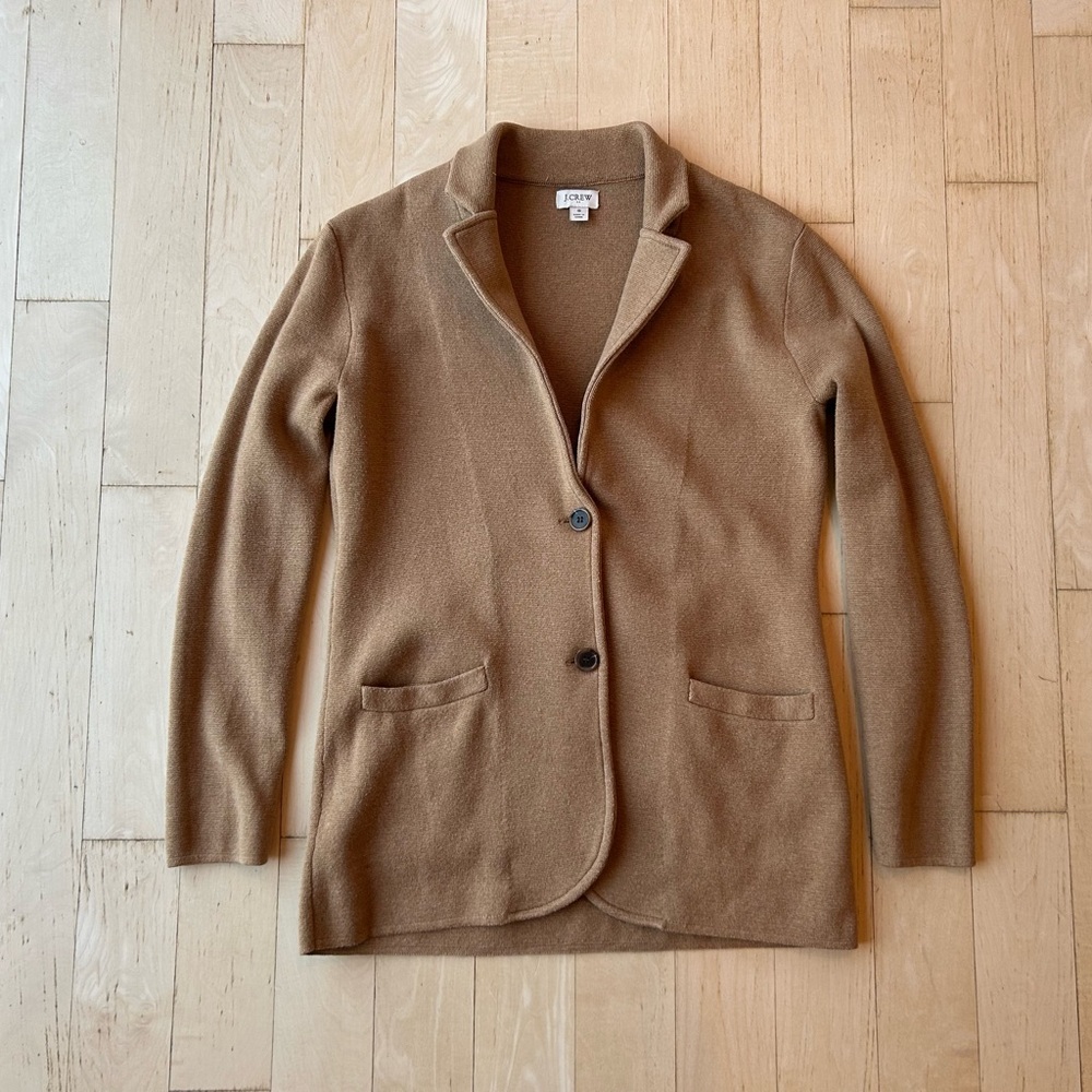 J. Crew Women’s 100% Cotton Sweater Blazer in Heather Acorn Size Small - Picture 16 of 16